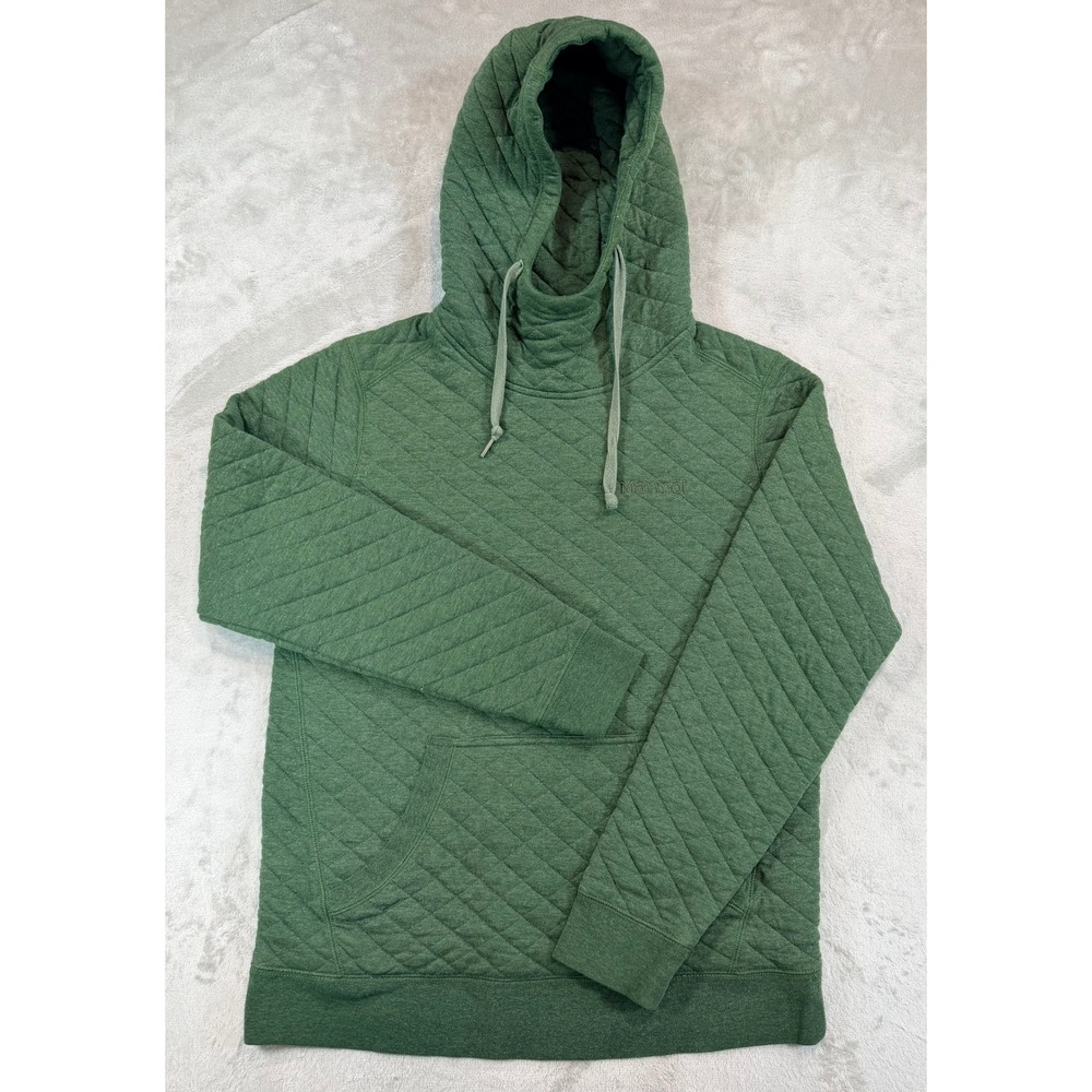 Marmot Mens Quilted Pullover Hoodie Green Medium